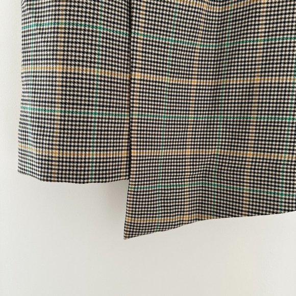 BA&SH Grena Mini Skirt Houndstooth Plaid Multicolor Wrap Style High Low Front - Picture 8 of 11